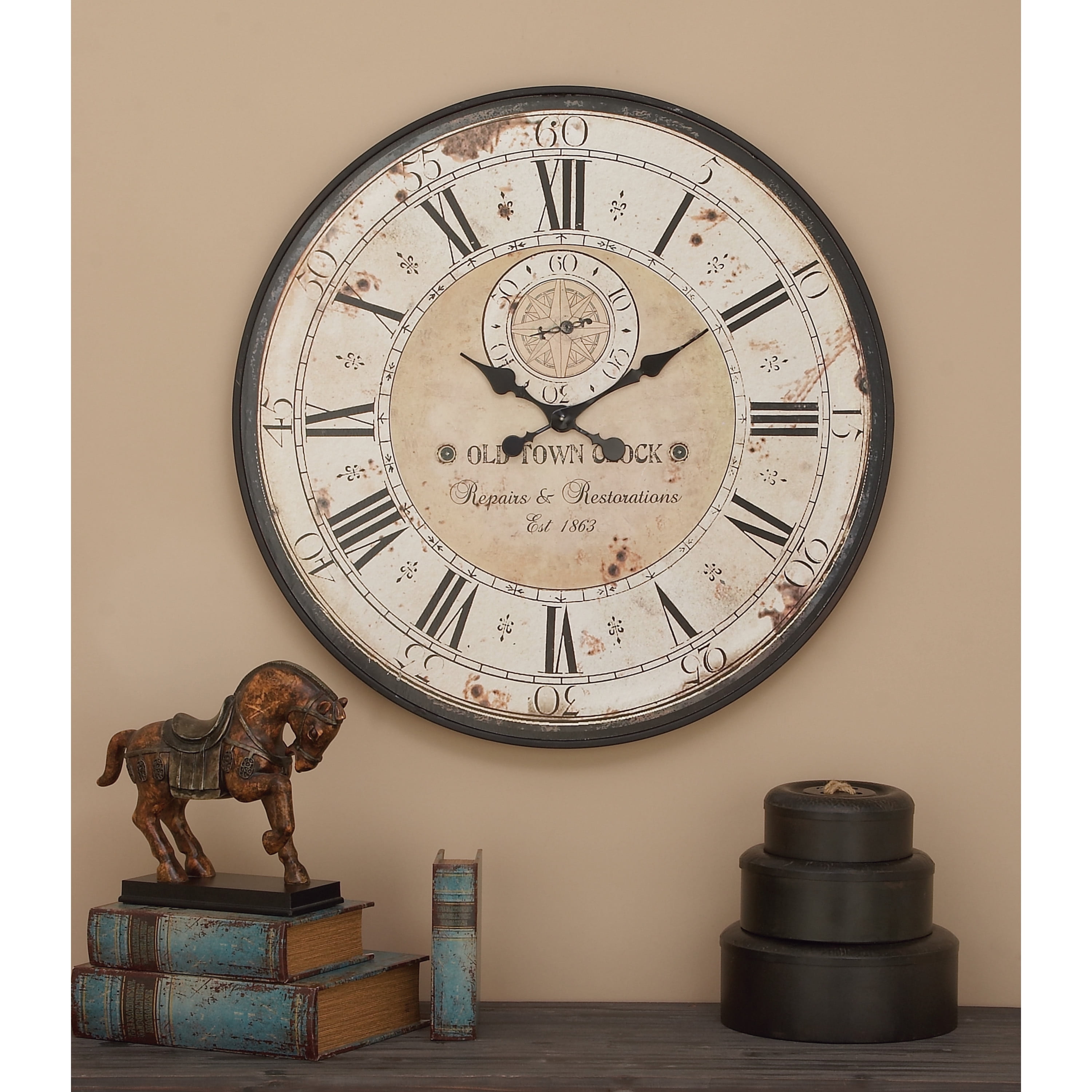 Old Vintage Wall Clock Wall Decal StickerVintage ClockVinyl Retro Style 