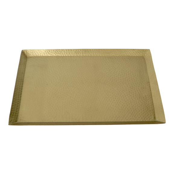 De Kulture Works Decorative Plate Golden Brass Tray, Centerpiece, 14X10x1 (LWH) inches