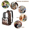 thumbnail image 5 of SEANATIVE Transparent Backpack for Boys Girls Kids Large Capacity Clear School Bookbag PVC See Through Daypack for Stadium Sport Travel Security, Coffee Gnome Brown, 5 of 7