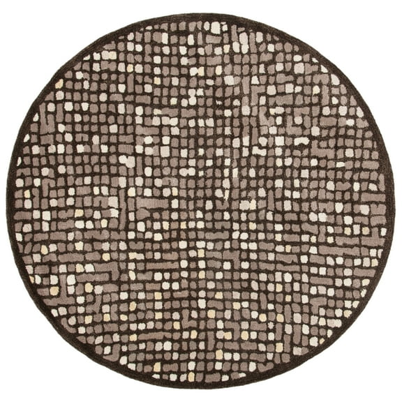 SAFAVIEH Martha Stewart Mosaic Dotted Area Rug, Wampum Purple, 6' x 6' Round