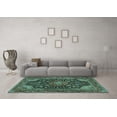 thumbnail image 3 of Ahgly Company Machine Washable Indoor Rectangle Medallion Turquoise Blue Traditional Area Rugs, 5' x 8', 3 of 4