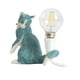 thumbnail image 1 of Lámpara de mesa con forma de gato artificial, lámpara de pared para mesita de noche, lámpara de escritorio, luz de noche para adultos, niños, dormitorios, salas de estar, Azul 110x60x100mm, 1 of 9