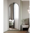thumbnail image 3 of CISTEROMAN Full Length Mirror Arched Mirror, Floor Mirror with Stand, 64" x 21" Full Body Mirror Black Arch Standing Mirror Large Bedroom Mirror, 3 of 9