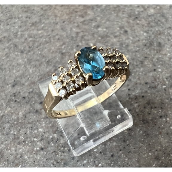 beryl_creation 2.00 Ctw Oval Cut Aquamarine Diamond Wedding Anniversary Engagement Band Ring 14K Yellow Gold Plated 925 Sterling Silver 925 Sterling Silver -5.5