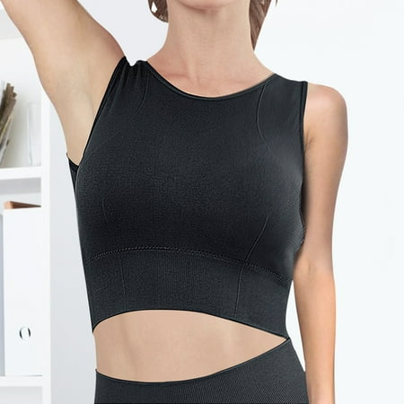 Womens Sports Bra Workout Cross Back No Steel Ring Outdoor Indoor Running Vest Top Blouse Yoga Push Up Bras Saving on Clearance