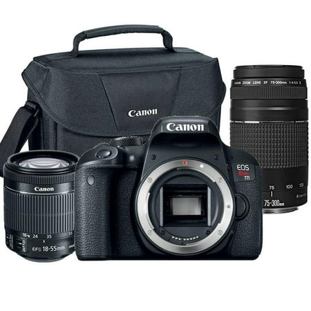 10.1 Mp Dslr Camera - Canon EOS Rebel T7i 24.2MP DSLR Camera with 18-55mm Lens , 75-300mm Lens and Canon 100ES Case