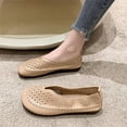 thumbnail image 5 of B91xZ Mocassins Classiques pour Femmes Largeur Grand Bout Rond Talon Bloc Chaussures, Kaki 6.5, 5 of 5