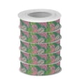 thumbnail image 2 of 5 Rolls Christmas Ribbon 1.5 inch Wide Decorative Ribbon for Gift Wrapping and Holiday Decorations Pink Palm Leaves, 2 of 7