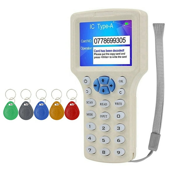 RFID NFC Smart Card Reader+5XT5577 Keychain RFID Duplicator 125K 13.56MHz IC/ID Key Writer RFID Replicator Programmer