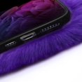 thumbnail image 4 of Compatible with iPhone 14 Pro Max Case Cute Plush Furry Case with Glitter Lanyard Strap Bling Diamond Camera Lens Protector Soft Winter Warm Plush Fluffy Fur Cover for Women Girls, Deep Purple, 4 of 10