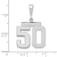 thumbnail image 2 of 14k White Gold Polished Finish Medium Size Number 50 Charm Pendant, 2 of 2