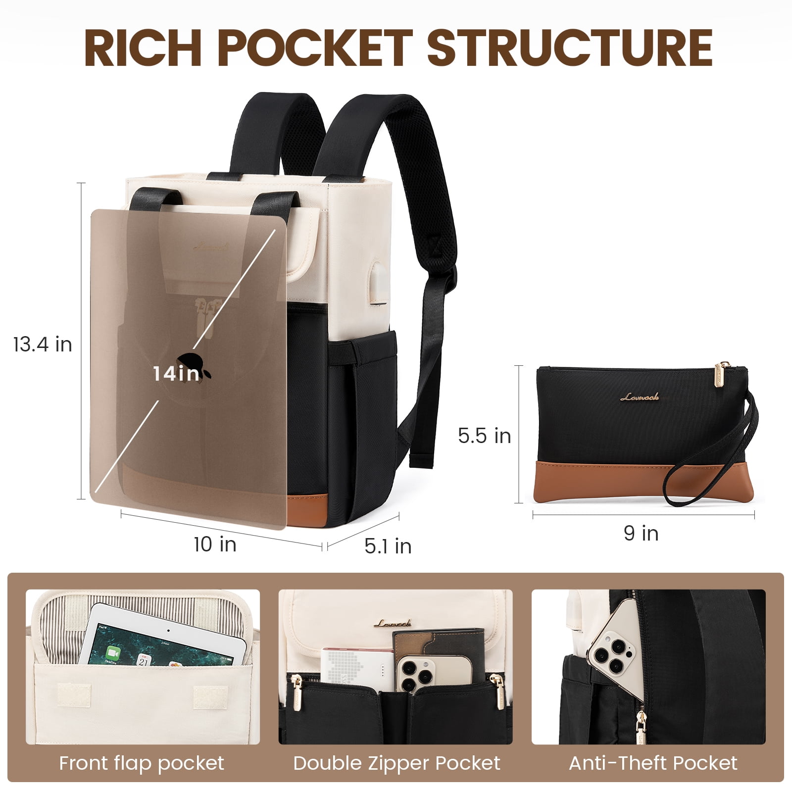 Lovevook Mini Backpack Purse for Women, Small Backpack Cute Convertible Fashion Day Pack with USB Charging Port for Work Travel Daily Shopping Dating