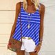 thumbnail image 1 of Puntoco Camisolas ajustadas para mujer, blusas casuales sin mangas con cuello redondo y estampado a la moda para mujer, 1 of 5