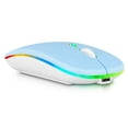 thumbnail image 1 of 2.4GHz & Bluetooth Mouse, Rechargeable Wireless LED Mouse for Lenovo M10 Plus ALso Compatible with TV / Laptop / PC / Mac / iPad pro / Computer / Tablet / Android - Sky Blue, 1 of 7