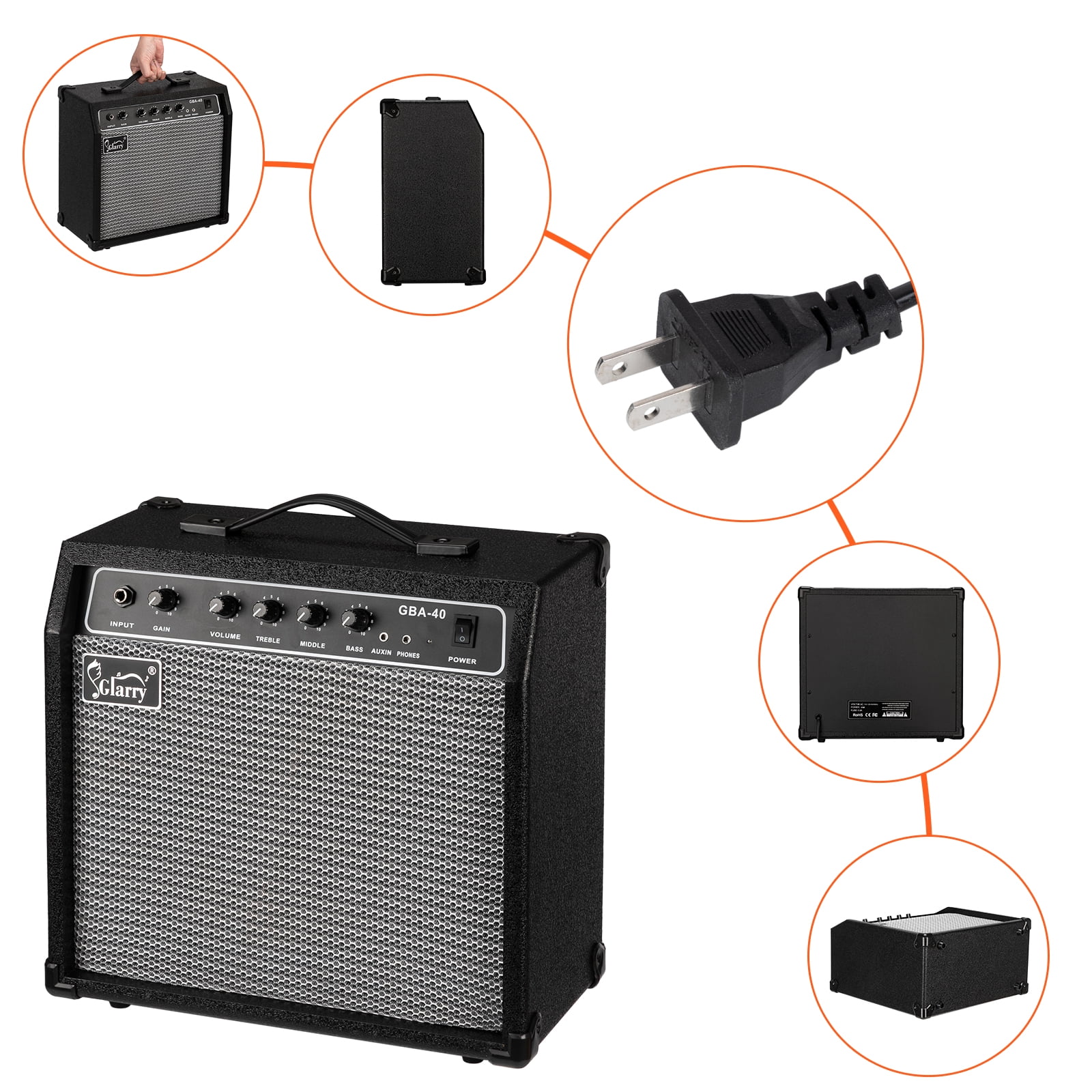 Glarry 40W Electric Guitar Amplifier Black