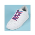 thumbnail image 2 of INSPIRE CHIC 2 pairs Flat Shoe Laces 2 Colors Mix Athletic Shoelaces 3/8" Wide for Sneakers 180cm/70.8" Blue Fuchsia, 2 of 6