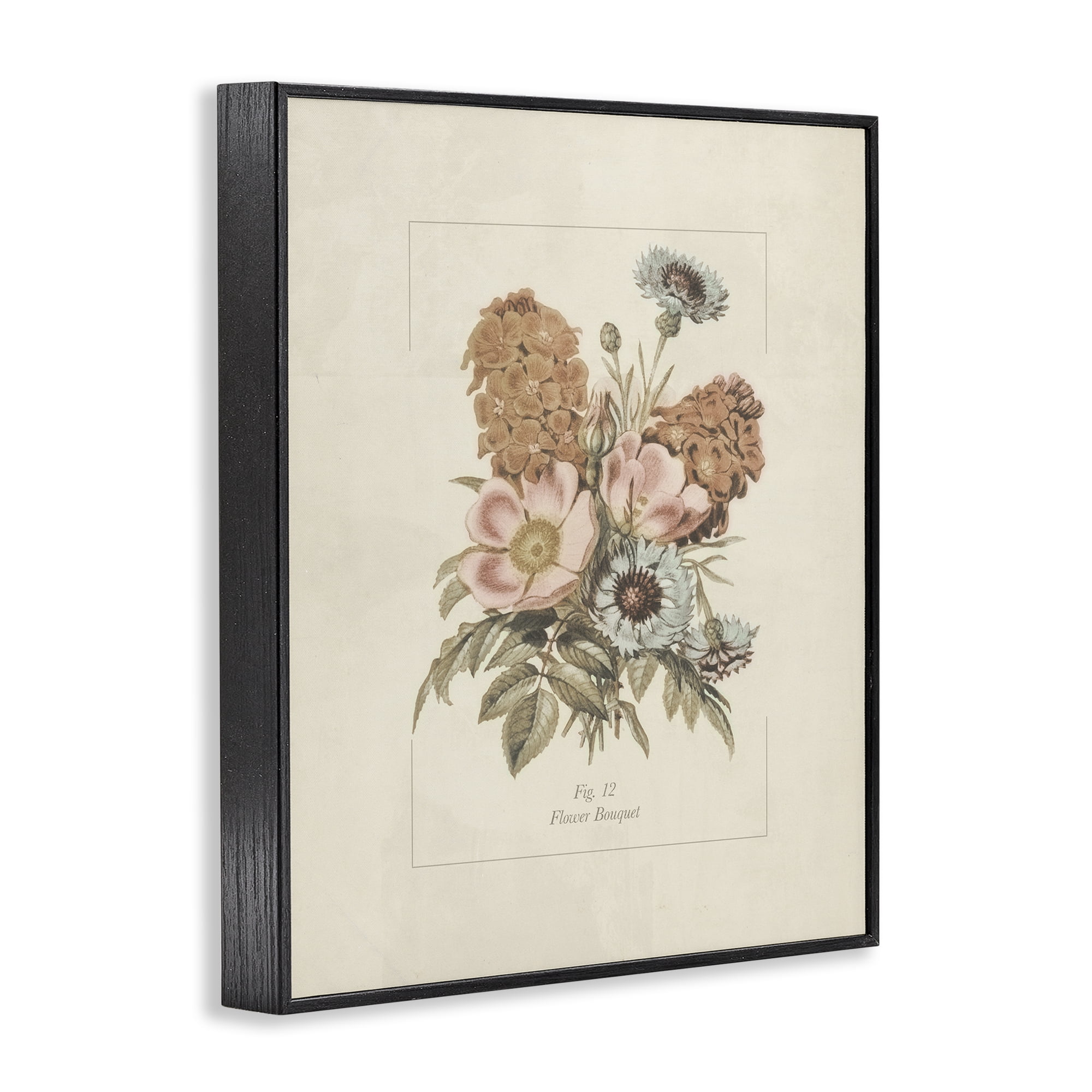 Stupell Industries Flower Bouquet Vintage Blossoms Black Framed Giclee Art, design by Dan Meneely