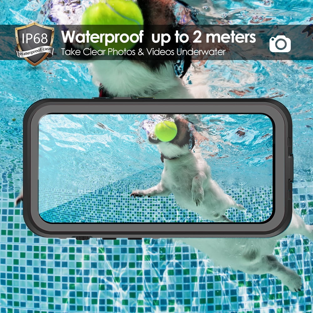IP68 Waterproof Case for iPhone 13 Shockproof Rugged Case Built in Screen Protector Swimming Underwater Phone Cover Supprot Wireless Charging(6.1" Black)