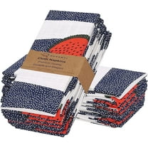 Ruvanti Cloth Napkins Set of 12 Cotton 100%, 18x18 inches Napkins Cloth Washable, Soft, Absorbent. Cotton Napkins for Parties, Christmas, Thanksgiving, Weddings, Dinner Napkins Cloth - Watermelon
