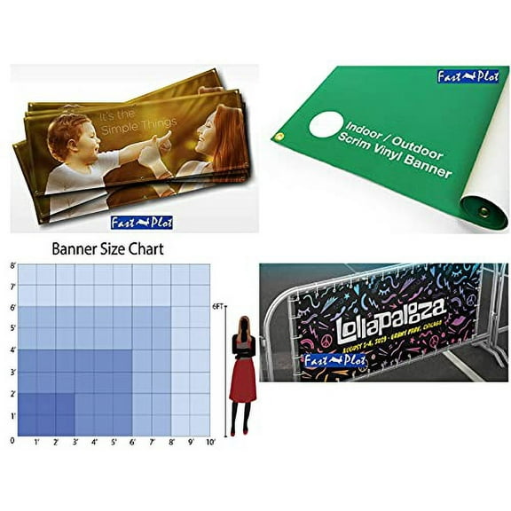 FastPlot Outdoor Scrim Vinyl Banner- Waterproof 15 mil 400g - 24inch x 60ft Roll - 2inch core