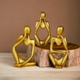 thumbnail image 6 of Decorative Abstract Thinker Men Statue Set Of 3 Modern Art Showpiece Sculpture(Fantasy,Gold,13CmX6Cm) Decoration Items For Home Decor Living Room Bedroom Bookshelf Table Office-Resin, 6 of 6