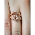 thumbnail image 2 of Sale 1.50 carat Round Cut Morganite and Diamond Halo Bridal Wedding Ring Set in 10k Rose Gold, 2 of 2