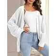 thumbnail image 4 of Cardigan Sweaters for Women Button-Down Long Sleeve Oversized Knit Outerwear White XL, 4 of 6