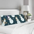 thumbnail image 2 of ABPHOTO Christmas Cute Snowmen Falling Snow Snowflack Body Pillow Covers Case Pillowcase 20x60 inch Couch, 2 of 2