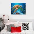 thumbnail image 5 of Acheng Bathroom Decor Sea Turtle Pictures Painting Wall Art Beach Decor Canvas Prints Nautical Bathroom Wall Decor Canvas Wall Art Coastal Decor Ocean Decor Small Framed 16x12in, 5 of 6