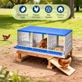 thumbnail image 6 of Lumiparty 3-Compartment Galvanized Steel Chicken Nesting Box with Rollaway Design, Blue, 6 of 7