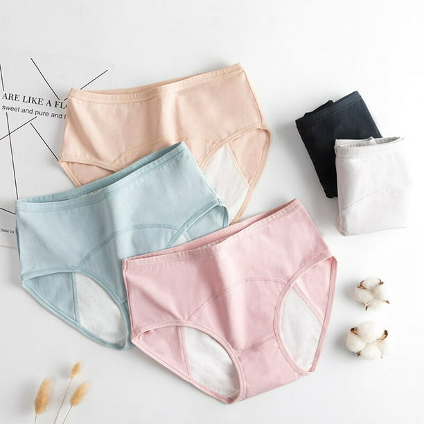 Bragas menstruales para mujer ropa interior de talla grande de algodon a prueba de fugas ropa interior transpirable impermeable para mujer cintura alta para la menstruacion Tan Jianjun unisex Walmart ...