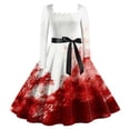 thumbnail image 1 of Halloween pour Femmes Tunique Évasée à Imprimé Robe Formelle Tenue d'Invitée de Mariage, 1 of 2