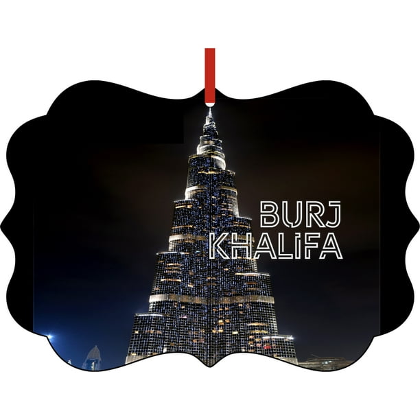 Christmas Ornaments Travel Dubai Burj Khalifa Night Ornament Christmas