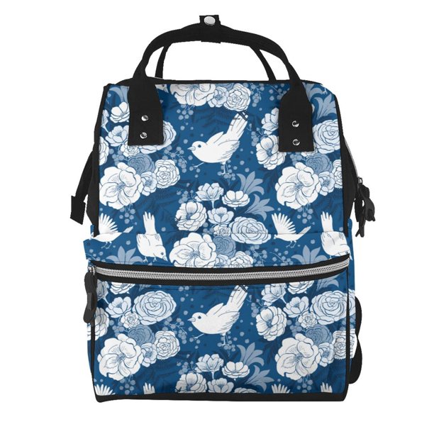 Easygdp Rose Flowers para Bolsa de Bebé de Gran Capacidad con Múltiples Bolsillos, Bolsa de Pañales para Padres, Bolsa de Viaje Organizada y Elegante
