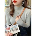 thumbnail image 2 of Korea Autumn Women Pullover Sweater Fashion Half Turtleneck Knitted Female Jumper Long Sleeve Winter Black Soft Elastic Blouse, 2 of 5