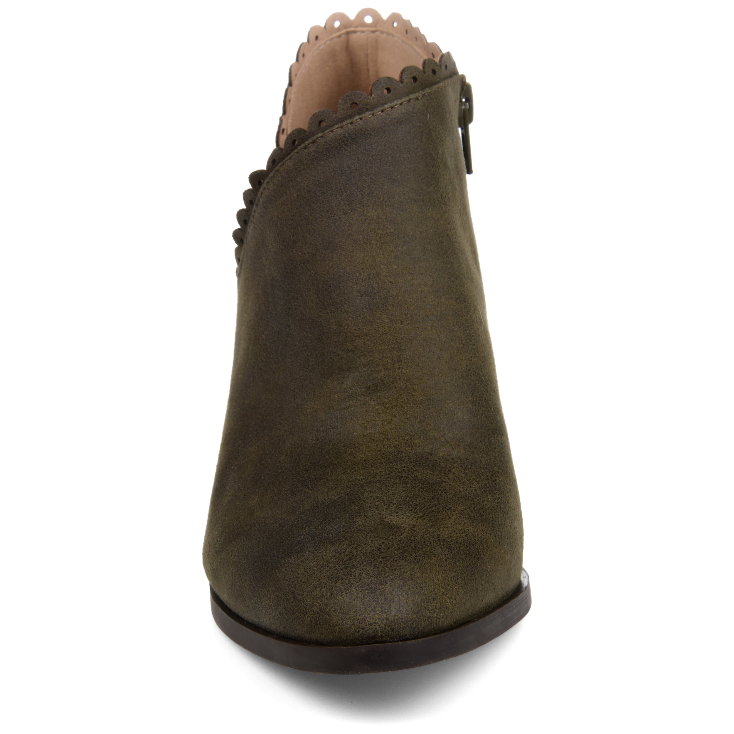 Journee Womens Tessa Inside Zip Stacked Heel Booties
