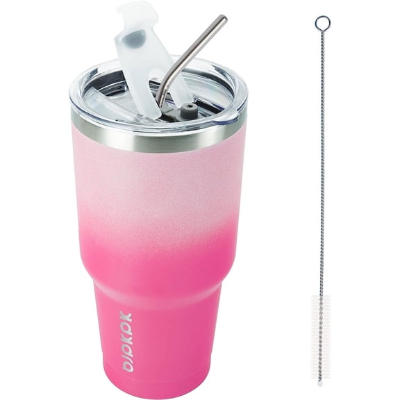 BJPKPK 30 oz Tumbler With Lid And Straw Travel Coffee Mug Stainless Steel Insulated Thermal Tumblers Cup,Cherry Blossom
