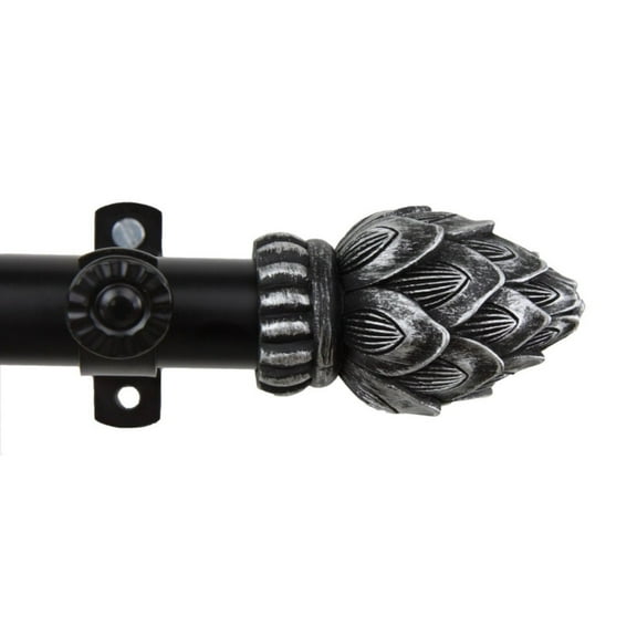 Home Indoor Bud Curtain Rod 66-120 inch - Black