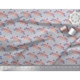 thumbnail image 2 of Soimoi Gray polyester Crepe Fabric Check & Fox Folk Art Print Fabric by Yard 52 Inch Wide, 2 of 3