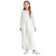 thumbnail image 4 of Xdegoge Girls Fleece Overalls Jumpsuit Soft Warm Sherpa Wide Leg Romper with Adjustable Straps Cute and Cozy Winter Jumpers, 4 of 8