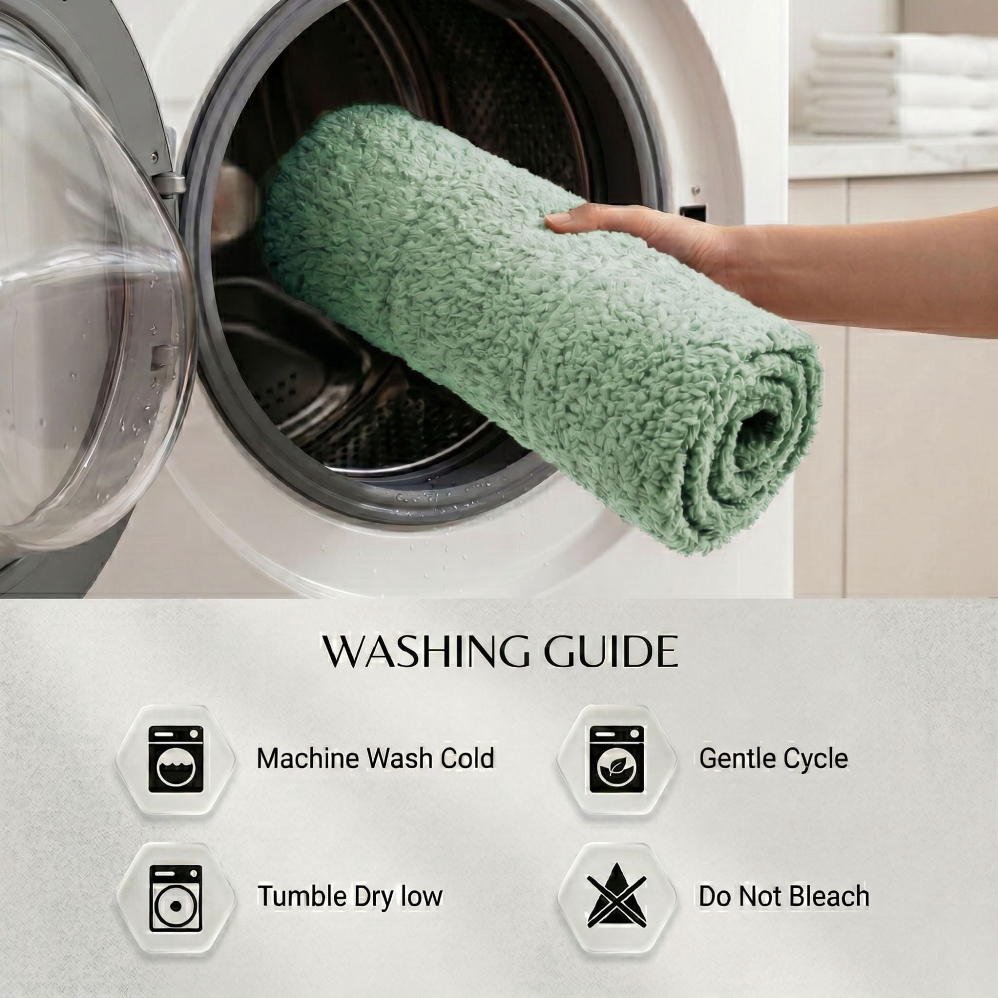 Superior Checkered Cotton Washable Non-Slip Bath Rug, Runner Size, Sage