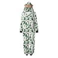 thumbnail image 5 of Odeerbi Christmas Onesie Pajamas for Family Holiday Sleep Jumpsuit Long Sleeve Family Christmas Pajamas Matching Sets Mom Fashion Lattice Print Plush Jumpsuit Sleepwear PJs Set Green, 5 of 6