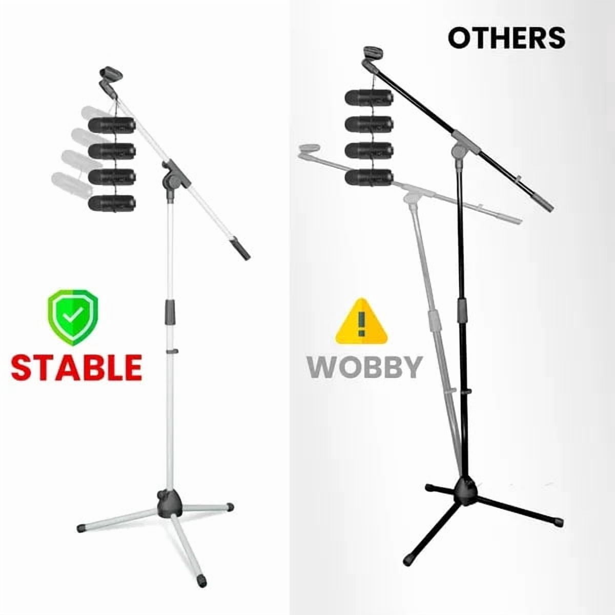 Tripod Mic Stand Floor 4Pcs Adjustable 18 to 72 Inches Sturdy Boom Arm Holder Microphone Stands Pedestal Para Microfono for Singing