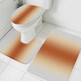 thumbnail image 4 of Grey Caramel Orange Gradient Bathroom Rugs Set Minimalist Ombre Modern Art Non Slip Absorbent Soft Bath Mats 3 Piece Set with Bathroom Rug, U-Shaped Floor Mat, Toilet Seat Cover Small Size, 4 of 9