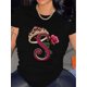 thumbnail image 1 of Chic Purple "S" Crown & Rose Graphic Tee for Women - Casual Short Sleeve Crew Neck, Perfect for Spring/Summer Tee For Adult, Men, Women, Teen, Teenager, Adolescent, Youth, 1 of 6