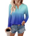 thumbnail image 2 of Shirts for Women Dressy Casual Womens Long Sleeve V Neck Shirts Basic Tee Casual Top Fall Trendy Tunic Outfits Fitted T Shirts, 2 of 5