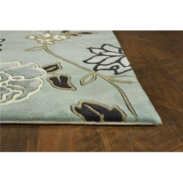 HomeRoots 350019 5 x 8 ft. Wool Blue & Beige Area Rug