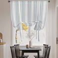 thumbnail image 3 of Vintage Stripes Tie Up Curtains for Windows, Balloon Window Shades, Retro Minimalist Lines Pattern Light Blue Kitchen Window Treatments Roll Up Curtain for Basement/Nursery 52"x45", 3 of 8