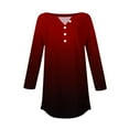thumbnail image 4 of SwiftWear T-Shirts pour Femmes Mode Tendance Col Rond Manches Mi-Longues T-Shirt Dégradé Décontracté Ample Basique, 4 of 5