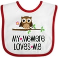 thumbnail image 3 of Inktastic My Memere Loves Me Grandchild Owl for Girl Girls Baby Bib, 3 of 4
